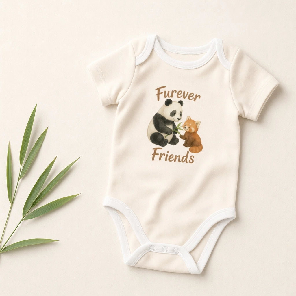 Furever Friends Panda and Red Panda Baby Bodysuit