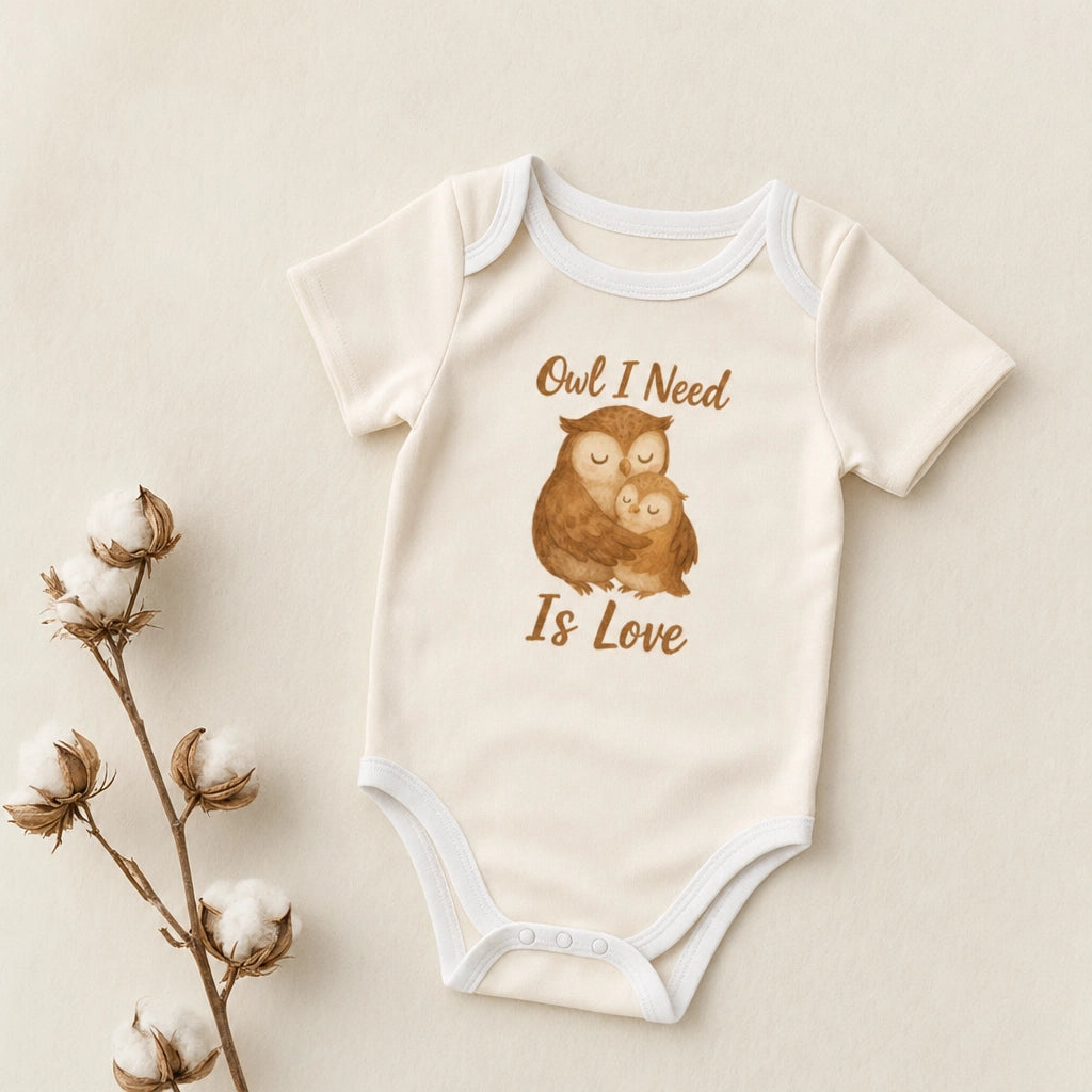 Owl I Need Is Love Baby Bodysuit