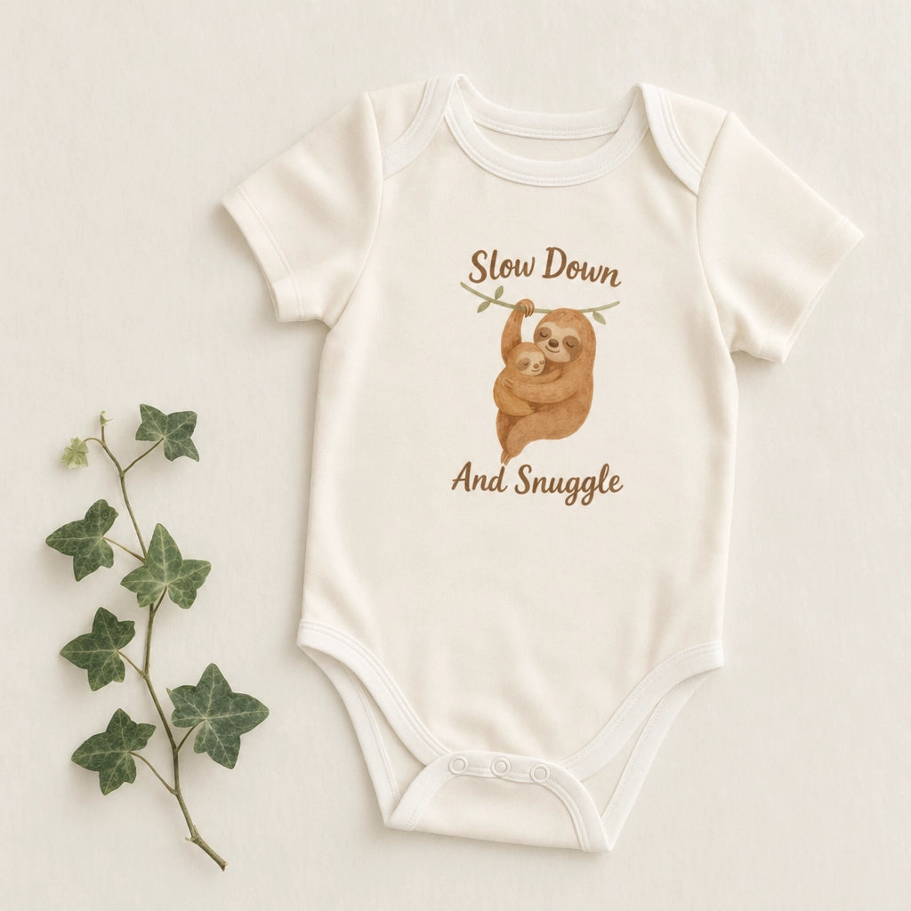 Slow Down and Snuggle Sloth Baby Bodysuit