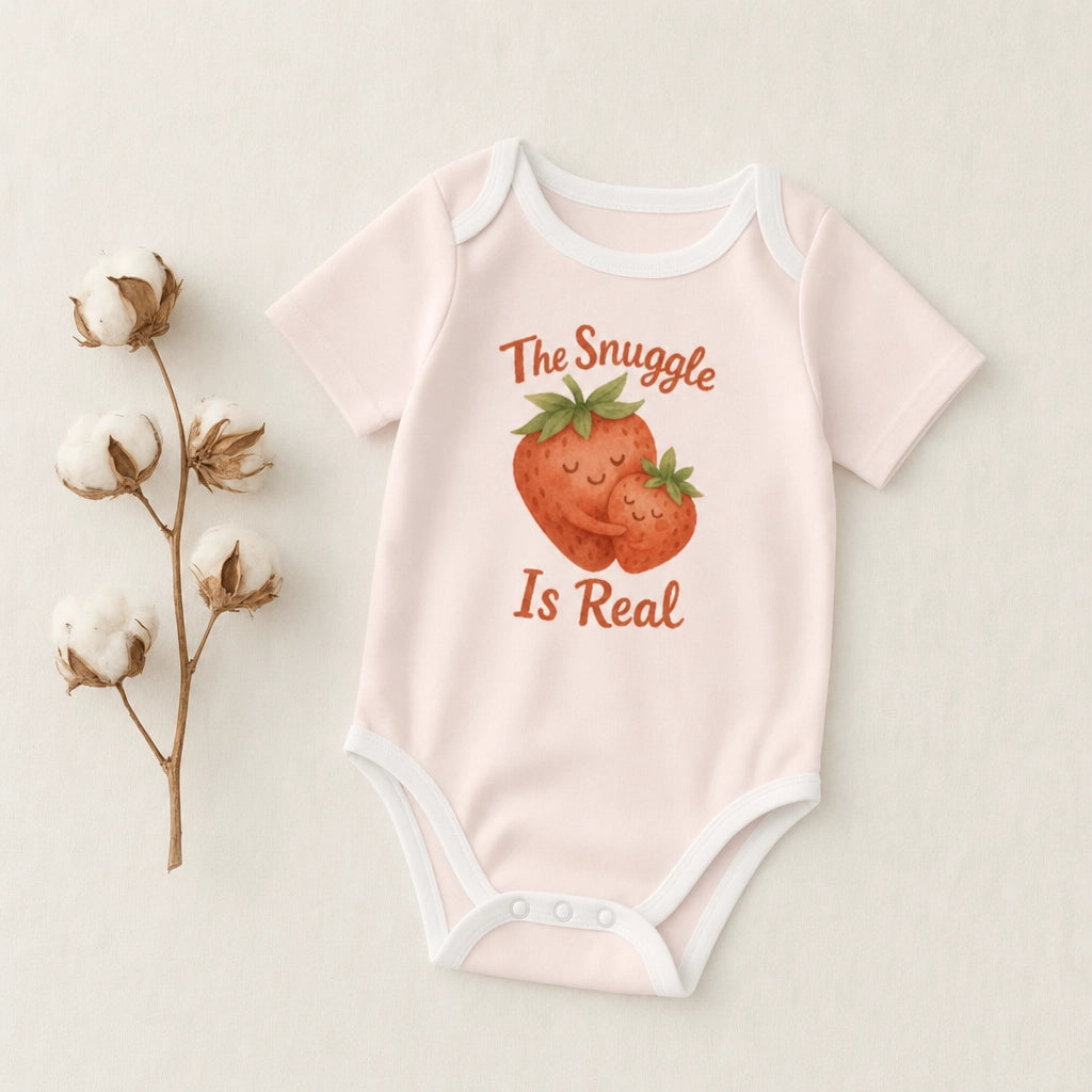 The Snuggle Is Real Strawberry Baby Bodysuit